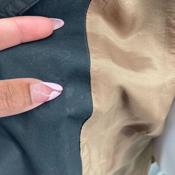 Banana Republic Women’s Black Cotton Belted Trench Coat Medium - Picture 14 of 15